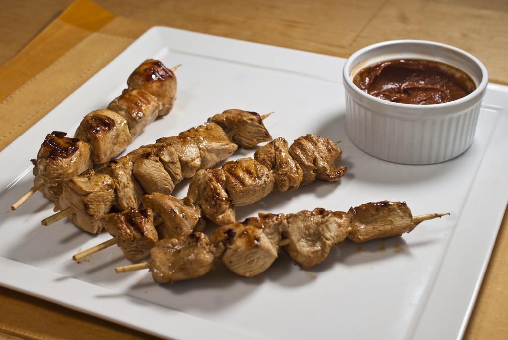 Chicken Satay and Sriracha Peanut Sauce