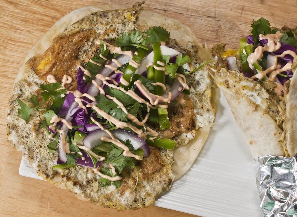 Fresh and Spicy Egg Wrap with Tangy Sriracha dressing