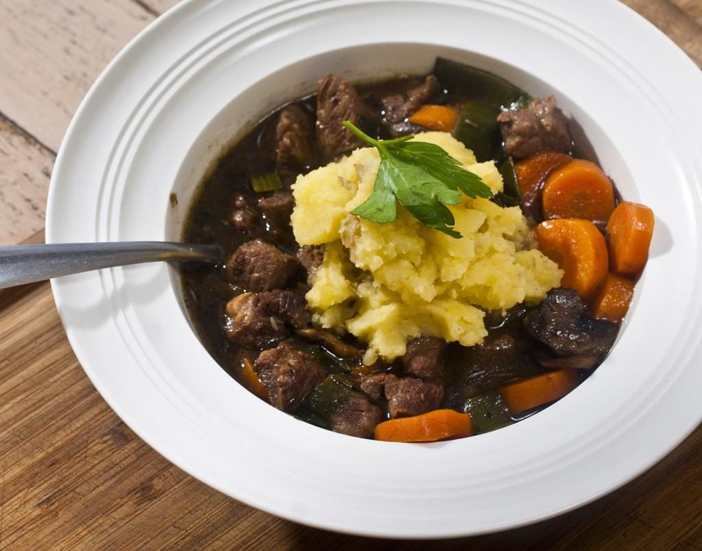 Irish Stew with Garlicky Mashed Potatoes