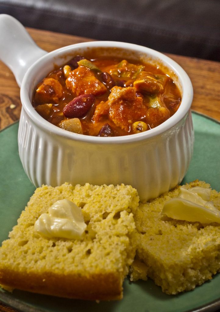 Hobo Chicken Chili with Corn Bread