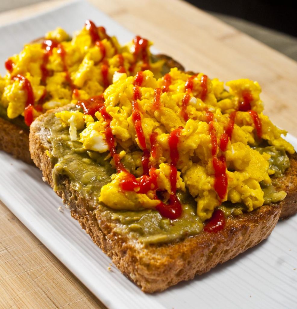 Scrambled Eggs and Guac on Toast
