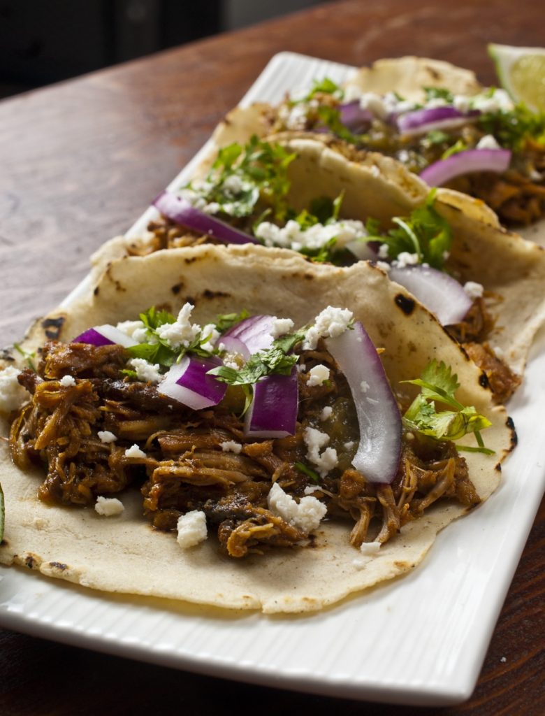 Shredded Chicken on home made corn tortillas