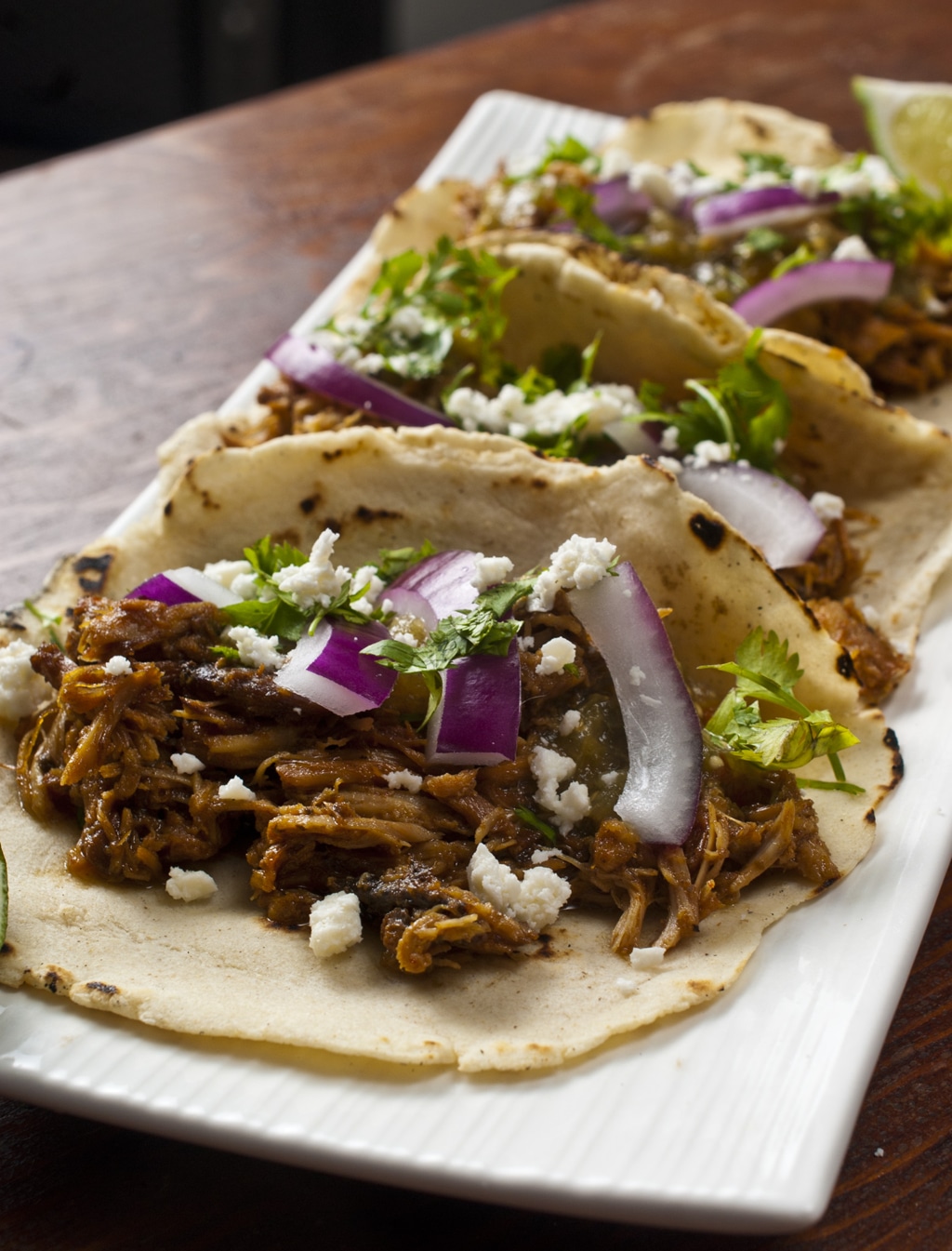 Shredded Chicken on home made corn tortillas