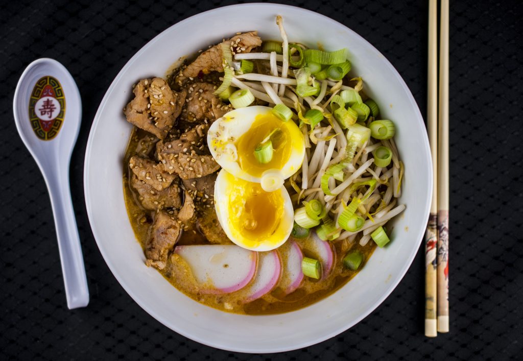 Spicy Miso Broth Ramen with Hot and Sour Pork