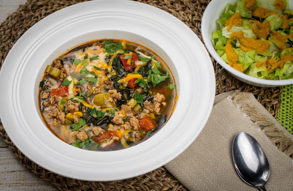 Sausage, Pepper, and Spinach Soup