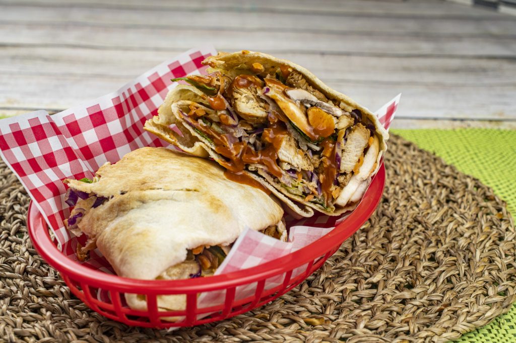 Easy Spicy Chicken Caesar Pita