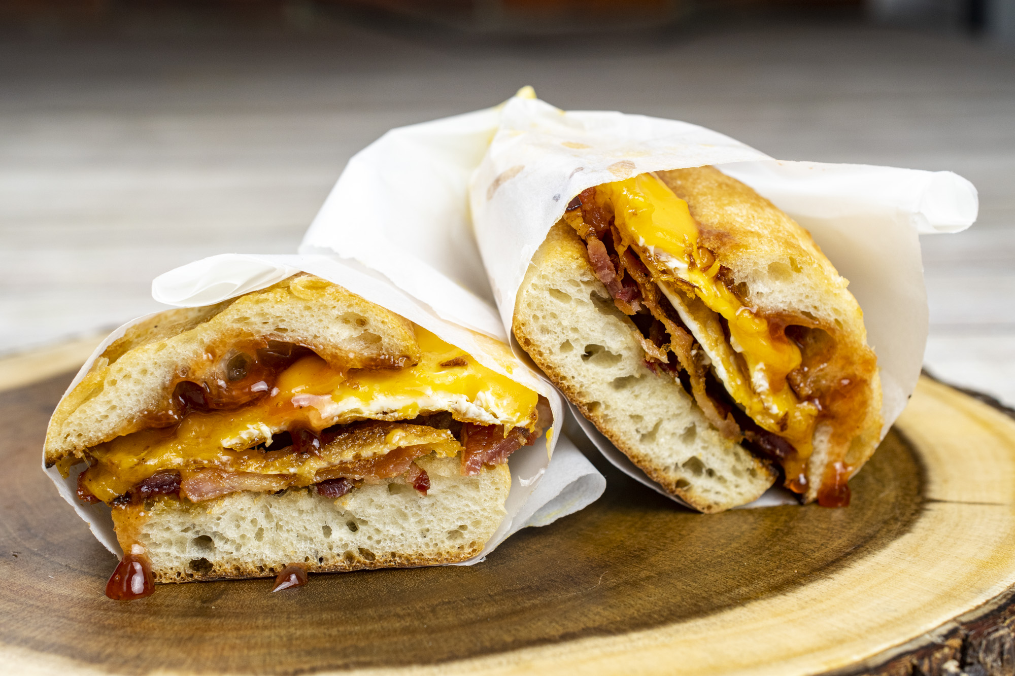 Healthy Bacon and Jam Egg Sandwiches - Sweet Savory and Steph